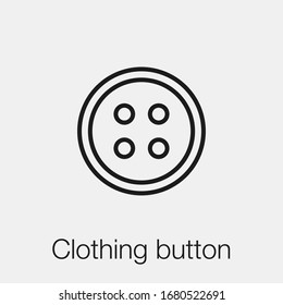 clothing button icon vector. Linear style sign for mobile concept and web design. dress button symbol illustration. Pixel vector graphics - Vector.