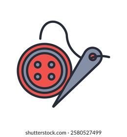clothing button icon. vector.Editable stroke.linear style sign for use web design,logo.Symbol illustration.