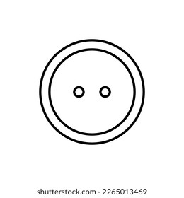 Clothing button line icon. Sew-through button with two holes. Vector Illustration