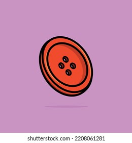 Clothing button orange and light purple background. Illustration isolated vector sign symbol	