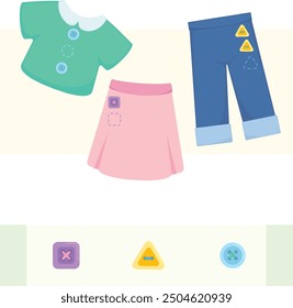 Clothing Button Shape Matching Game