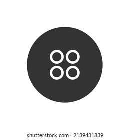icono vectorial de silueta de botón de vestir aislado en fondo blanco. icono de botón de costura para web, aplicaciones móviles, diseño ui, polígrafía de impresión y publicidad promocional