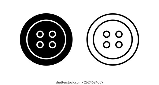 Clothing buttons icon set. Flat illustration of vector icon on white background