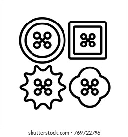 Clothing buttons vector outline icon