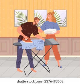 Clothing care. Vector illustration. Good hygiene starts with clean and fresh-smelling clothing Clothing care practices promote sense self-care and self-respect Fashion support groups offer guidance