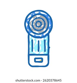 vetor de esboço de ícone de doodle de gadget eletrônico de limpeza de roupas. sinal de gadget eletrônico de limpeza de roupas. ilustração de símbolo isolado