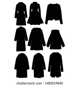 Clothing Coat Silhouette Set Stock Vector (Royalty Free) 1483019840 ...