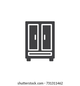 Clothing cupboard icon vector, filled flat sign, solid pictogram isolated on white. Symbol, logo illustration.
