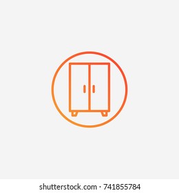 Clothing cupboard icon.gradient illustration isolated vector sign symbol