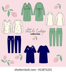 Clothing cute collection isolated