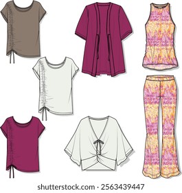 clothing design set. women's clothing fashion design, pattern design and more