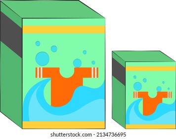 Kleidungswaschmittel, Illustration, Vektorgrafik auf weißem Hintergrund.
