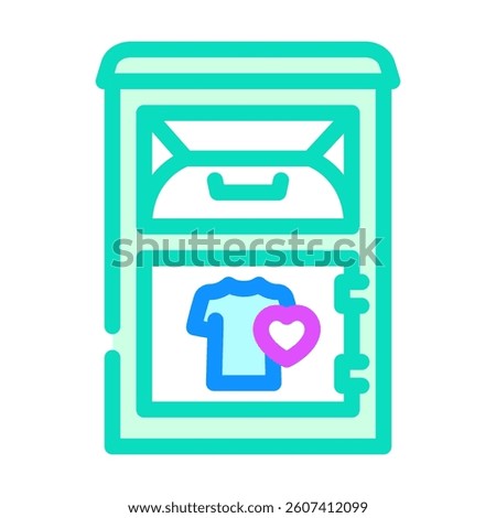 clothing donation bin thrift driven fashion color icon vector. clothing donation bin thrift driven fashion sign. isolated symbol illustration