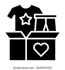Clothing Donation Icon Glyph Vector Illustration