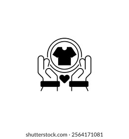 Clothing Donation Line Icon. linear style sign for mobile concept and web design. Outline vector icon.