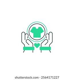 Clothing Donation Line Icon. linear style sign for mobile concept and web design. Outline vector icon.
