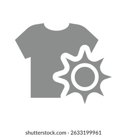 Clothing drying vector icon. Drying machine with t shirt and sun symbol.