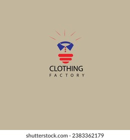 clothing factory or workshop of clothes logo or flat logo