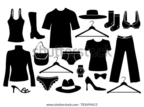 Clothing Fashion Accessories Various Silhouette Objects - 