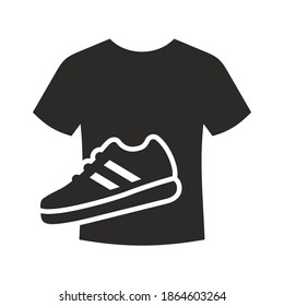 Clothing. Fashion. Clothes and shoes icon. Vector icon isolated on white background.