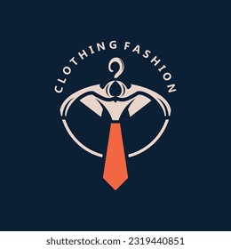 Clothing and Fashion logo design hanger concept, creative simple fashion shop business fashion vector beauty
