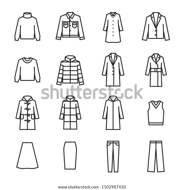 Clothing Fashion Pictogram Icon Set Stock Vector (Royalty Free) 1502987420