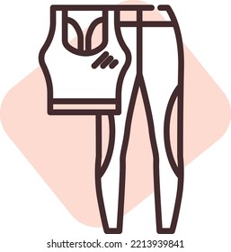 Clothing fitness, illustration, vector on white background.