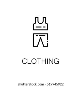 Clothing flat icon. Single high quality outline symbol of fitness for web design or mobile app. Thin line signs of uniform for design logo, visit card, etc. Outline pictogram of clothing 