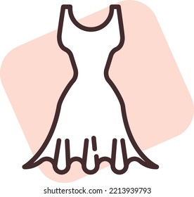 Clothing flowy dress, illustration, vector on white background.