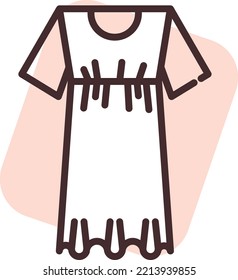 Clothing flowy dress, illustration, vector on white background.