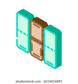 clothing folding board care isometric icon vector. clothing folding board care sign. isolated symbol illustration