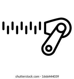 Clothing Garment Zipper Concept, Tailor and Dressmker Steel Plastic accesories vector icon design