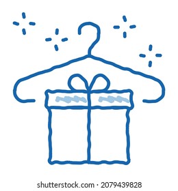 clothing gift for customer sketch icon vector. Hand drawn blue doodle line art clothing gift for customer sign. isolated symbol illustration