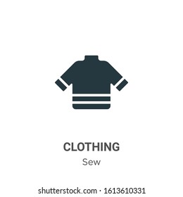 Clothing glyph icon vector on white background. Flat vector clothing icon symbol sign from modern sew collection for mobile concept and web apps design.