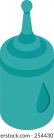 Clothing gum bottle isometric flat design, Handcrafted symbol, Perfect fit clothing sign,Sew and Tailor materials stock illustration, Fabric Glue and Flower for cloth decoration concept