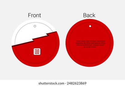 Clothing hang tag Vector illustration template design front and back view easy editing and customizable. Use for all types of clothing