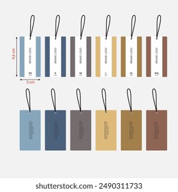 Clothing hang tag Vector illustration template design front and back view easy editing and customizable.