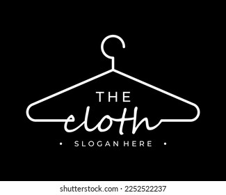 Clothing Hanger Clothes Fashion Wardrobe Store Black Elegant Handwriting Font Vector Logo Design