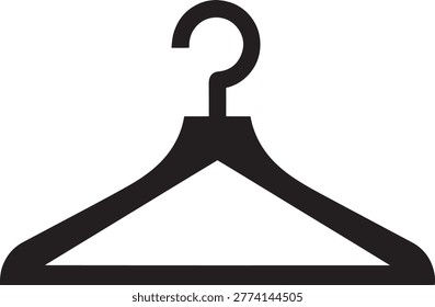 Clothing hanger icon in solid black color simple design