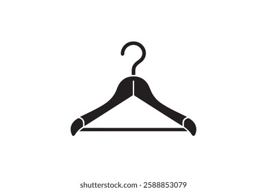clothing hanger icon vector silhouette isolated in white background