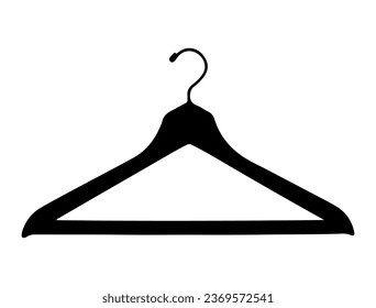 Clothing hanger silhouette vector art white background