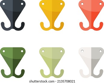 Clothing hooks, illustration, vector on a white background.