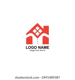 clothing house logo design vector