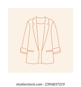 Clothing icon illustration - blazer icon set simple outline