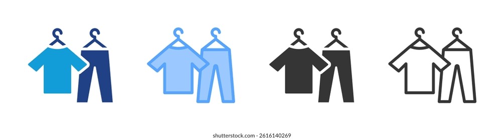 Clothing icon set multiple style collection