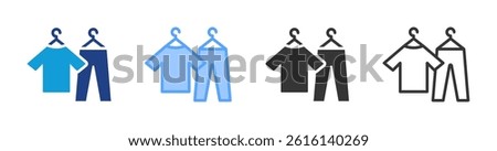 Clothing icon set multiple style collection