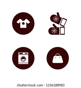 clothing icon. clothing vector icons set washer, mittens, t shirt star and handbag
