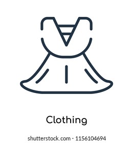 Clothing icon vector isolated on white background, Clothing transparent sign , thin symbols or lined elements in outline style