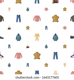 clothing icons pattern seamless. Included editable flat blouse, pyjamas, tailor, jeans, hoodie, leather, Man shoes, Clothes, jacket icons. clothing icons for web and mobile.