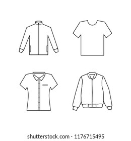 Clothing icons set, Easy to edit, resize and colorize
